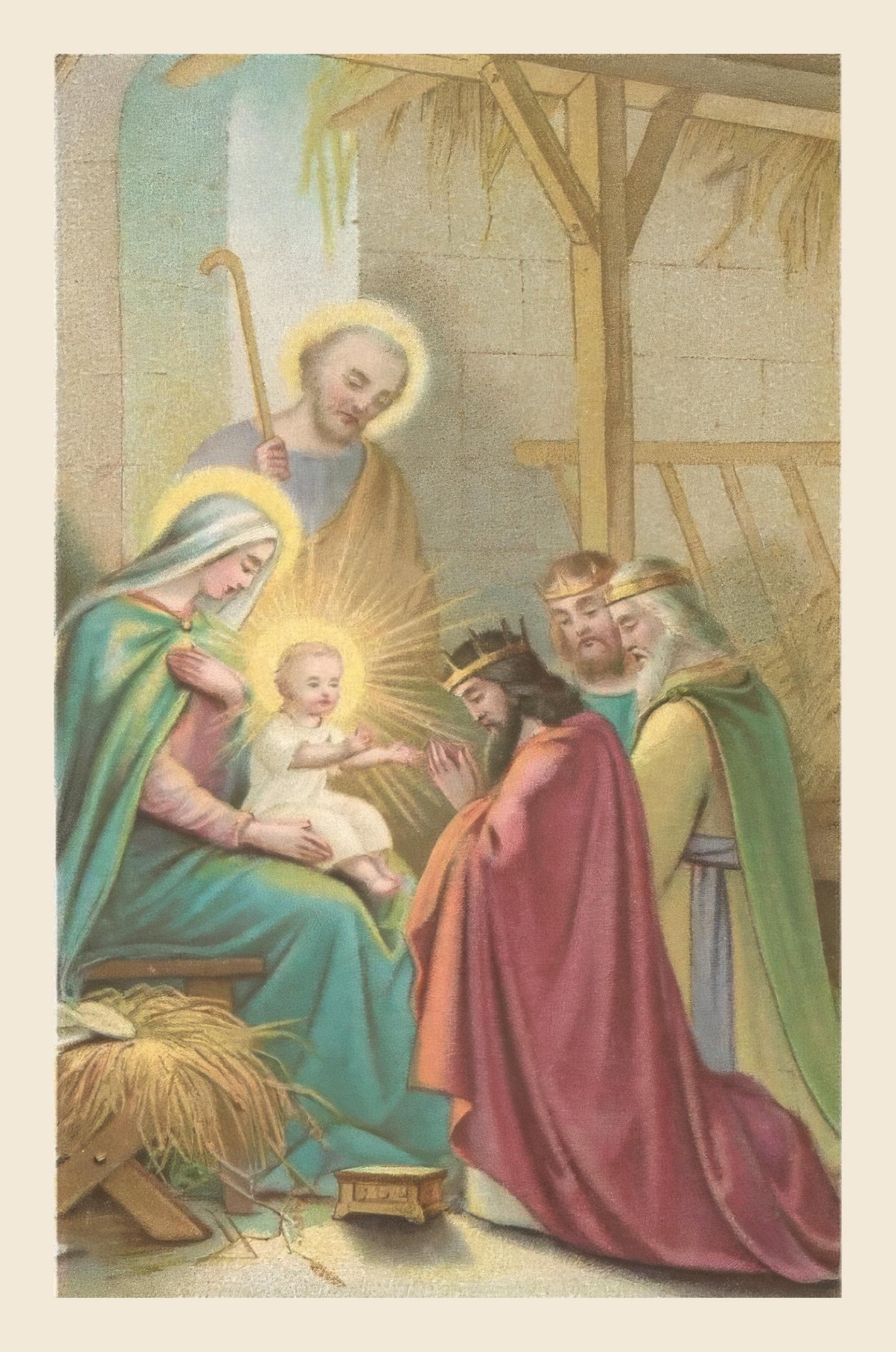 New! Christmas Holy Card #8 – Bouasse Jeune Magi – pack of 10/100/1000 – Stocking Stuffer– Restored Vintage Card