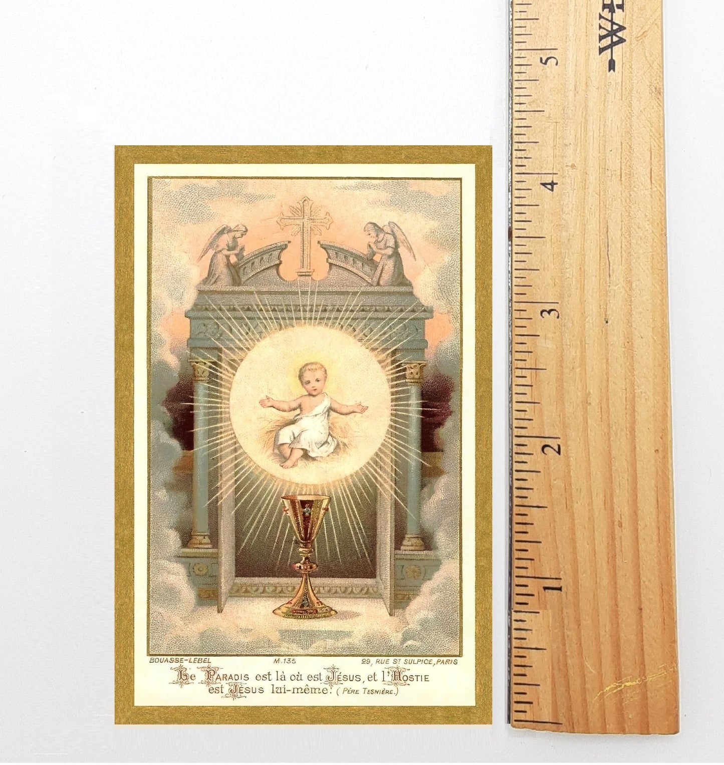 New! Christmas Holy Card #17 – Paradise Is Where Jesus Is – pack of 10/100/1000 – Stocking Stuffer – Restored Vintage Card