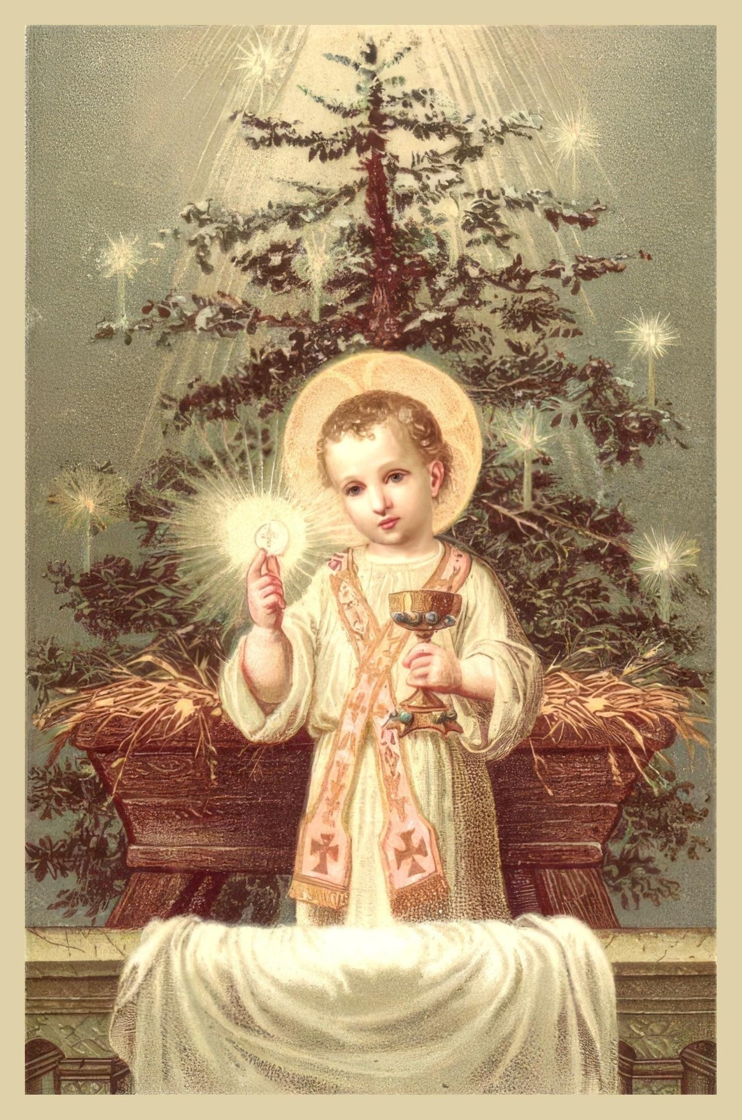 New! Christmas Holy Card #20 – Come Unto Me This Day – pack of 10/100/1000 – Stocking Stuffer – Restored Vintage Card