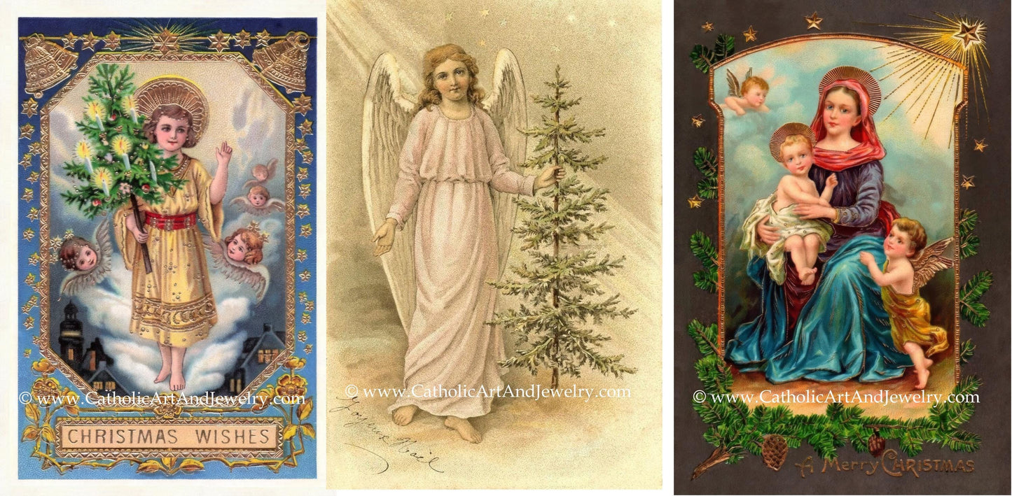 New! Religious Vintage Christmas Post Cards – 24 to 96 New Restored Cards w/wo Envelopes – Beautiful and Inspirational