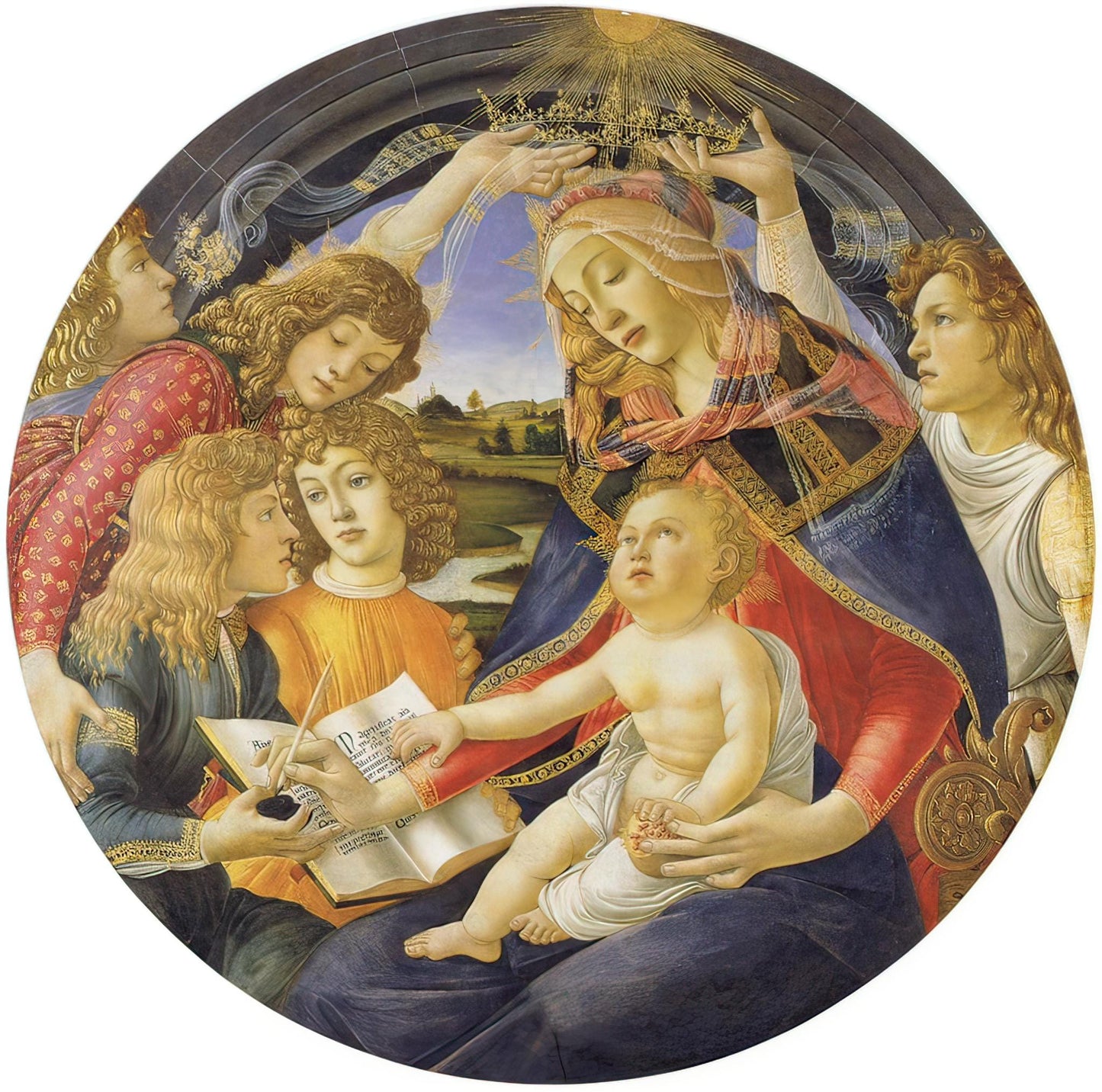 New! Madonna of the Magnificat by Boticelli –  3" Round – Non-fading – High Quality Vinyl