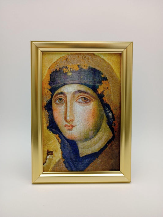 New! Oldest Icon of Mary in Rome – Framed 4x6" – 2 Gold Styles