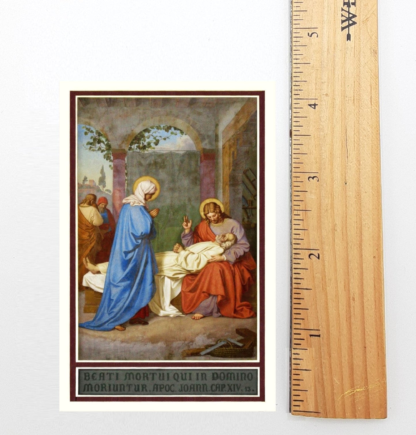 New! A Happy Death – Mary and Jesus with St. Joseph – Holy Card – pack of 10/100/1000 – Restored Vintage Holy Card