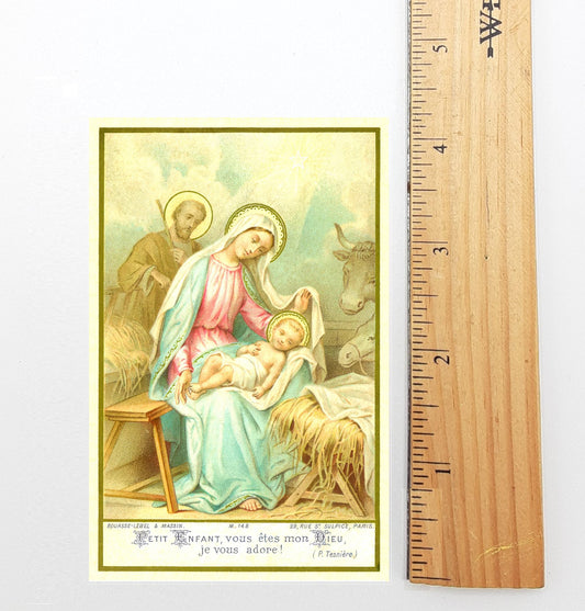 New! Christmas Prayer Card #4 – The Nativity – pack of 10/100/1000 – Stocking Stuffer – Keeping Christ in Christmas! – Restored Vintage Card