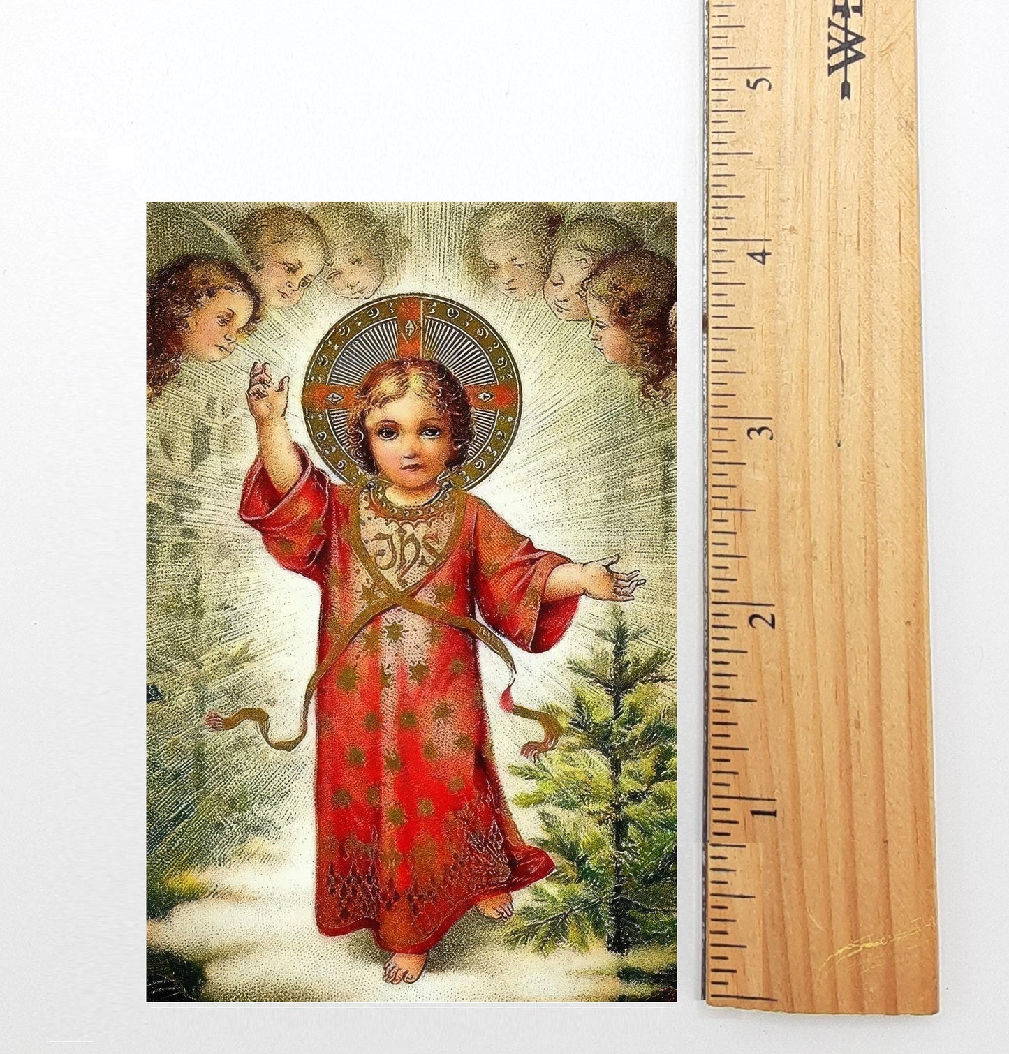 New! Christmas Prayer Card #5 – Jesus Red Robe – pack of 10/100/1000 – Stocking Stuffer – Keeping Christ in Christmas!–Restored Vintage Card