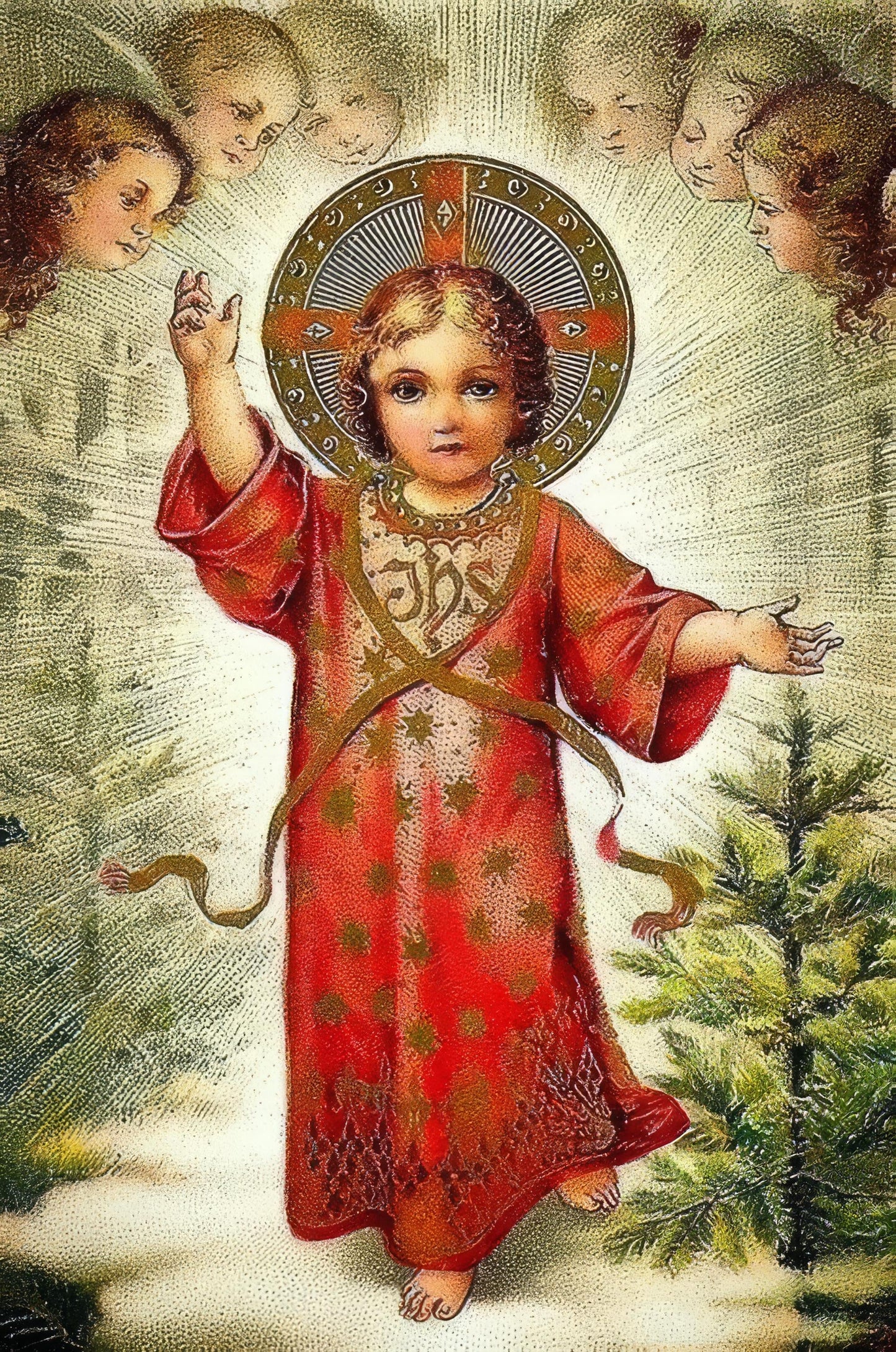 New! Christmas Prayer Card #5 – Jesus Red Robe – pack of 10/100/1000 – Stocking Stuffer – Keeping Christ in Christmas!–Restored Vintage Card