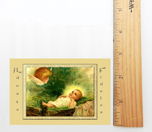 Christmas Holy Card #10 – Adeste Fideles – pack of 10/100/1000 – Stocking Stuffer – Restored Vintage Card