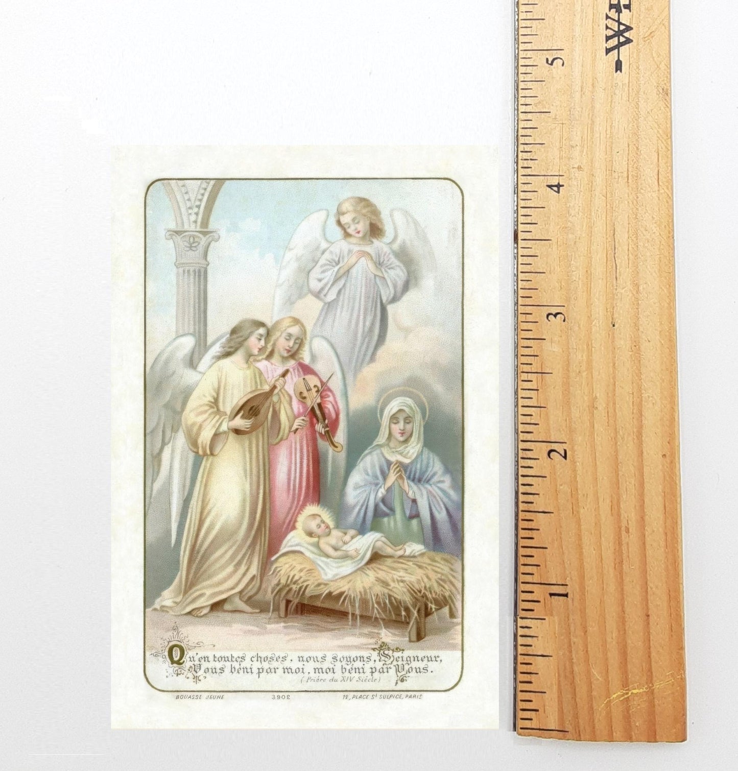 New! Christmas Holy Card #19 – A Christmas Blessing – pack of 10/100/1000 – Stocking Stuffer – Restored Vintage Card