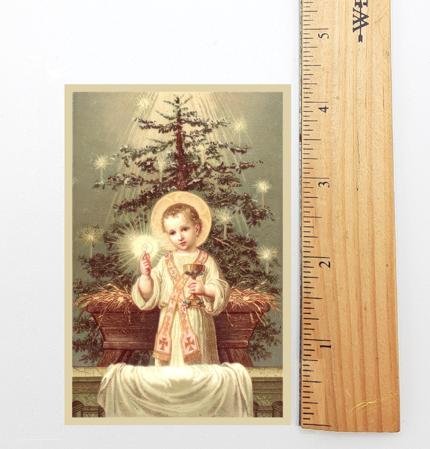 New! Christmas Holy Card #20 – Come Unto Me This Day – pack of 10/100/1000 – Stocking Stuffer – Restored Vintage Card