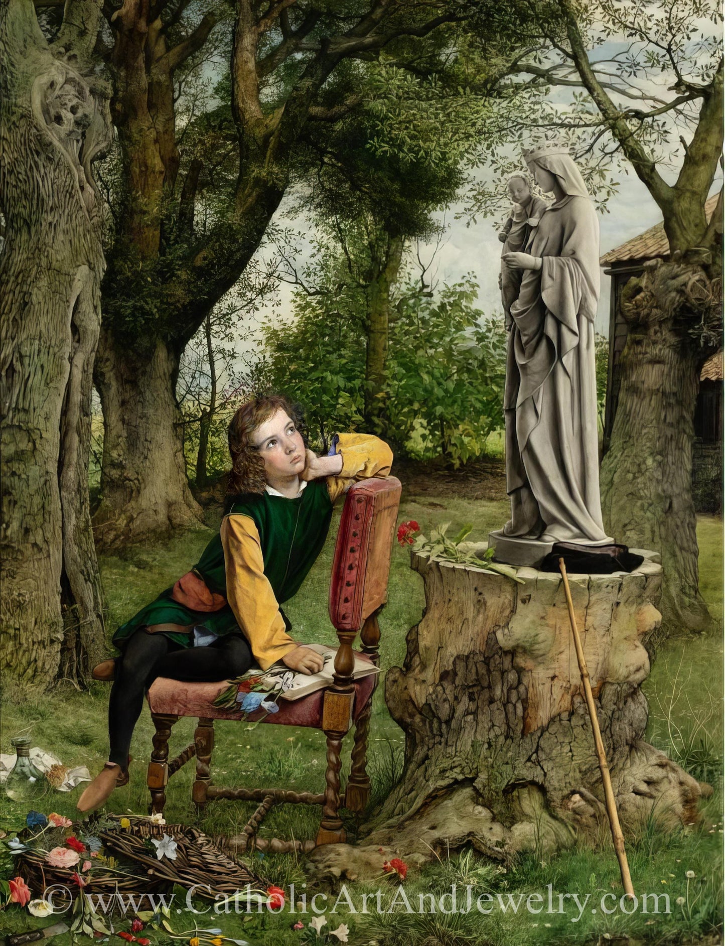 New! Titian Preparing to Make His First Essay in Colouring by William Dyce – Catholic Art Print – Archival Quality