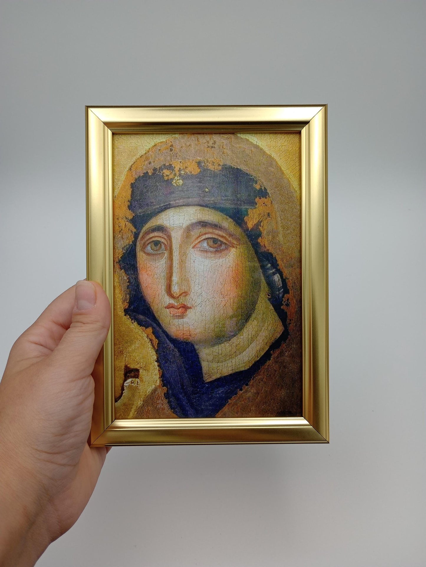 New! Oldest Icon of Mary in Rome – Framed 4x6" – 2 Gold Styles