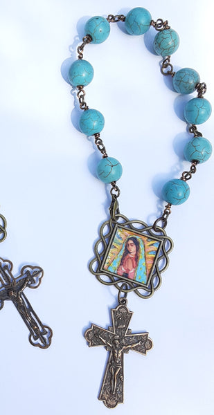 Blue Guadalupe Single Decade Rosary – Catholic Art and Jewelry