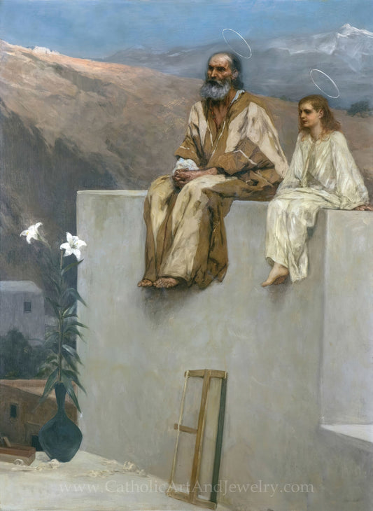 Joseph and Jesus Resting – Jean Joseph Benjamin Constant – Catholic Art Print – Archival Quality