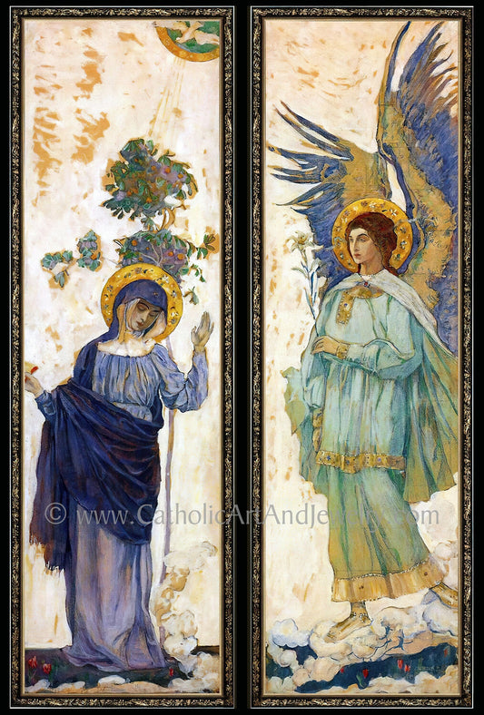 The Annunciation by Mikhail Nesterov 1911 – 4 sizes – Vintage Catholic Art Print – Archival Quality