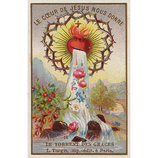 Torrent of Graces– 2 sizes  based on a Vintage Holy Card – Catholic Art Print – Archival Quality