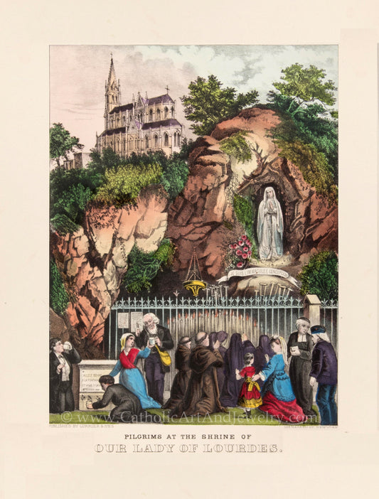 New! Currier & Ive's Pilgrims to Lourdes – 3 Sizes – Catholic Art Print – Catholic Gift