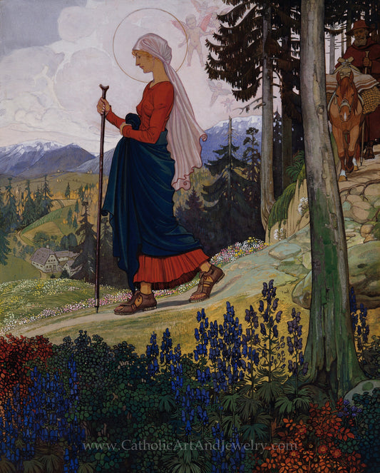 New! Mary's Walk over the Mountains – Maximilian Liebenwein – Catholic Art Print – Archival Quality