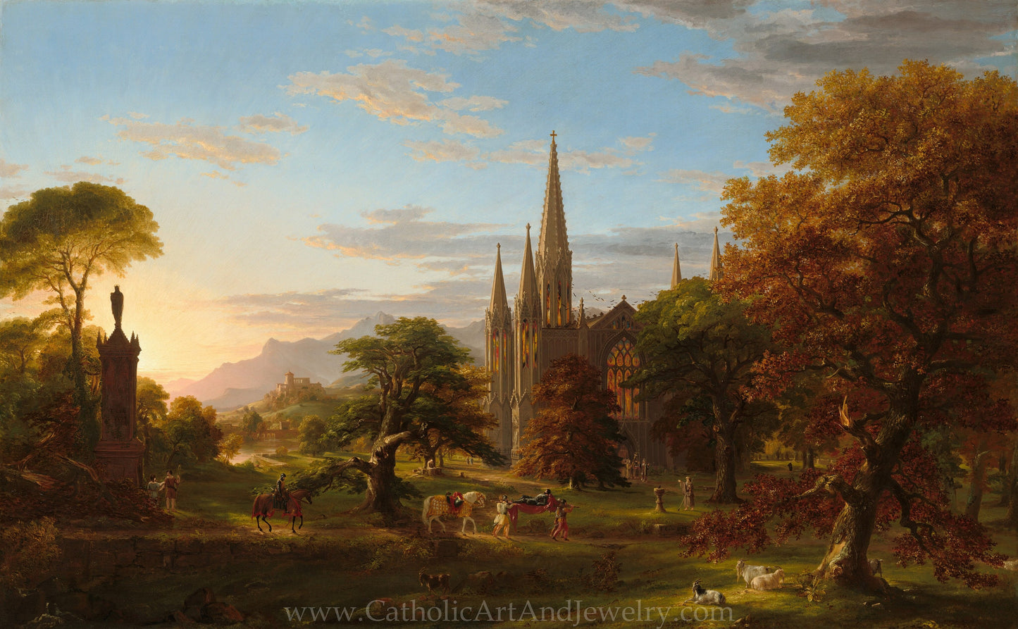 New! “The Return” – Medieval Catholic Crusaders – Thomas Cole – Beautiful Catholic Art – Archival Quality