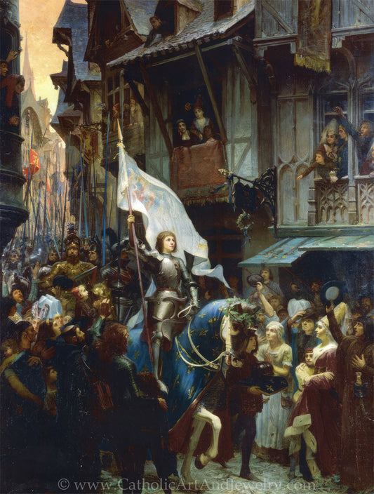 New! Joan of Arc Enters Orleans – by Jean Jacques Scherrer– Beautiful Catholic Artwork – Catholic Art Print – Archival Quality