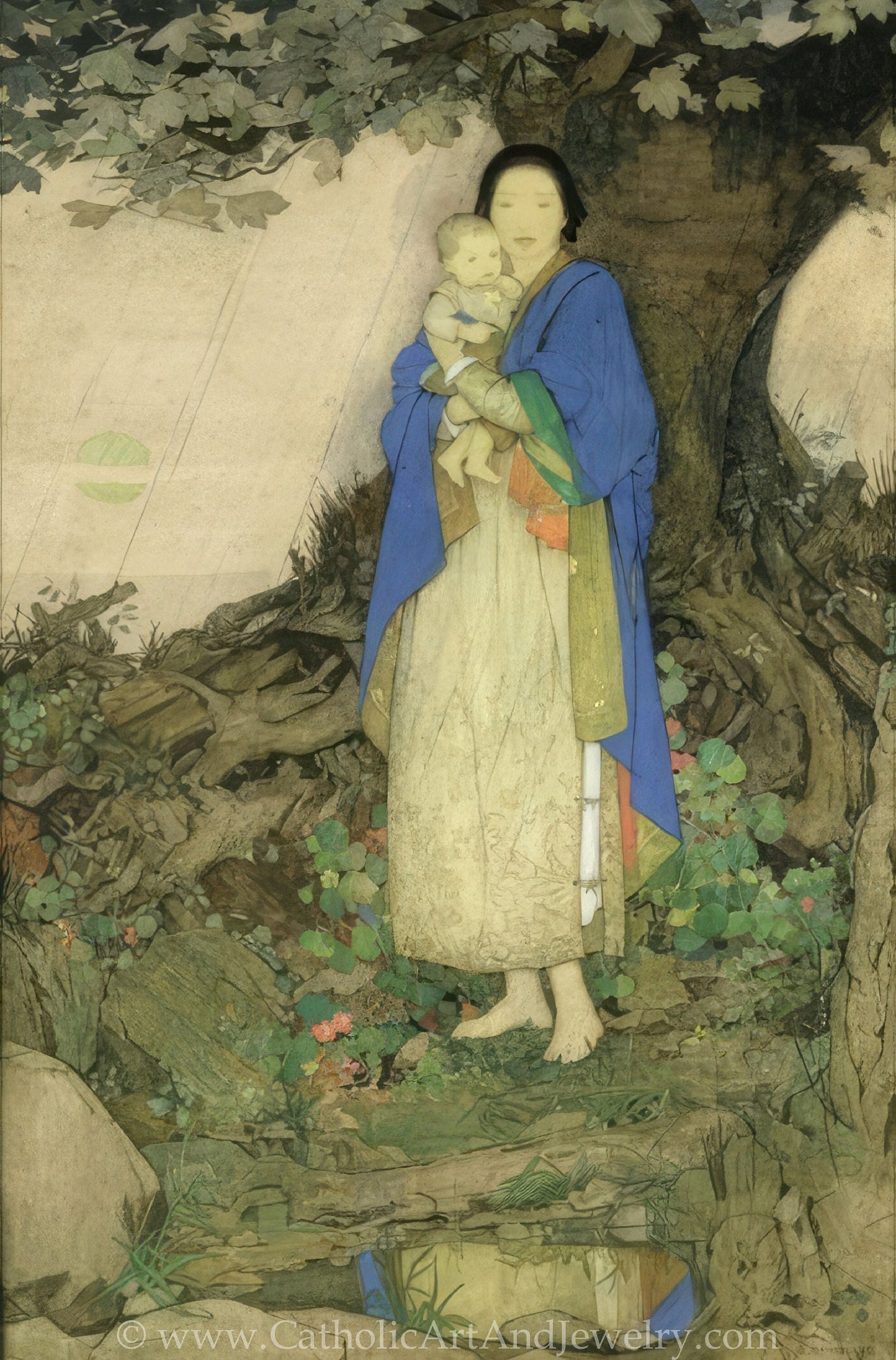 New! Mary and Jesus – by Dorothy Webster Hawksley – Gift for Catholic Mother – Archival Quality –  Catholic Art