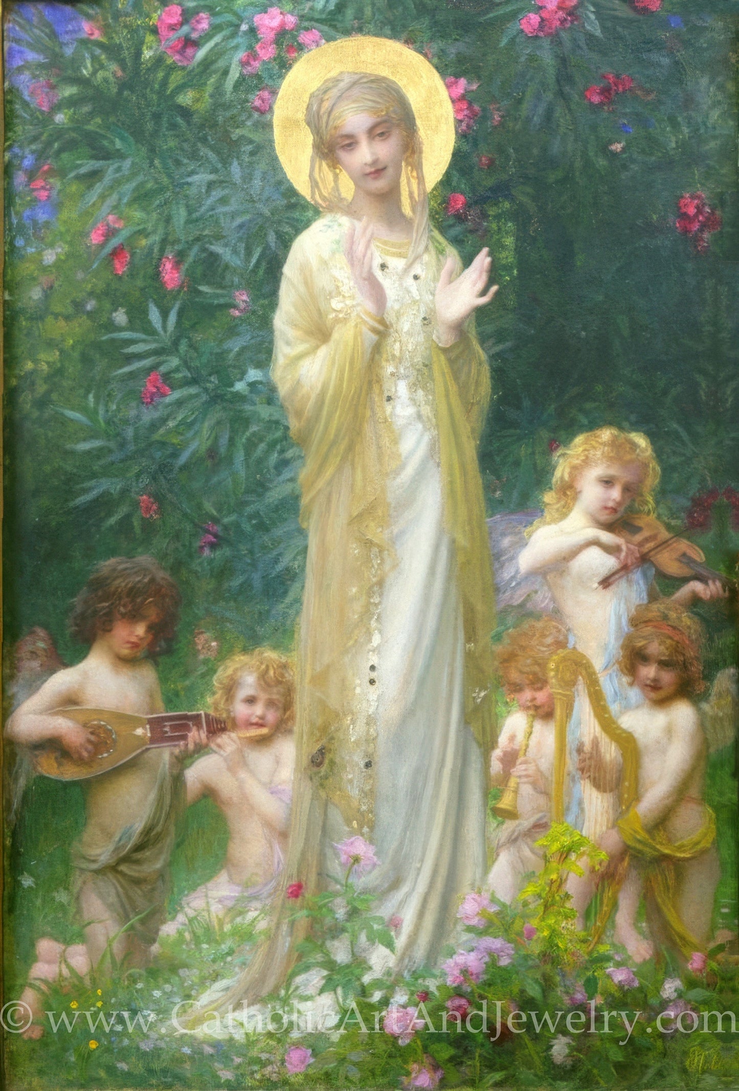 The Virgin in Paradise – Ernest Hebert – Beautiful Catholic Art Print – Archival Quality – Catholic Gift